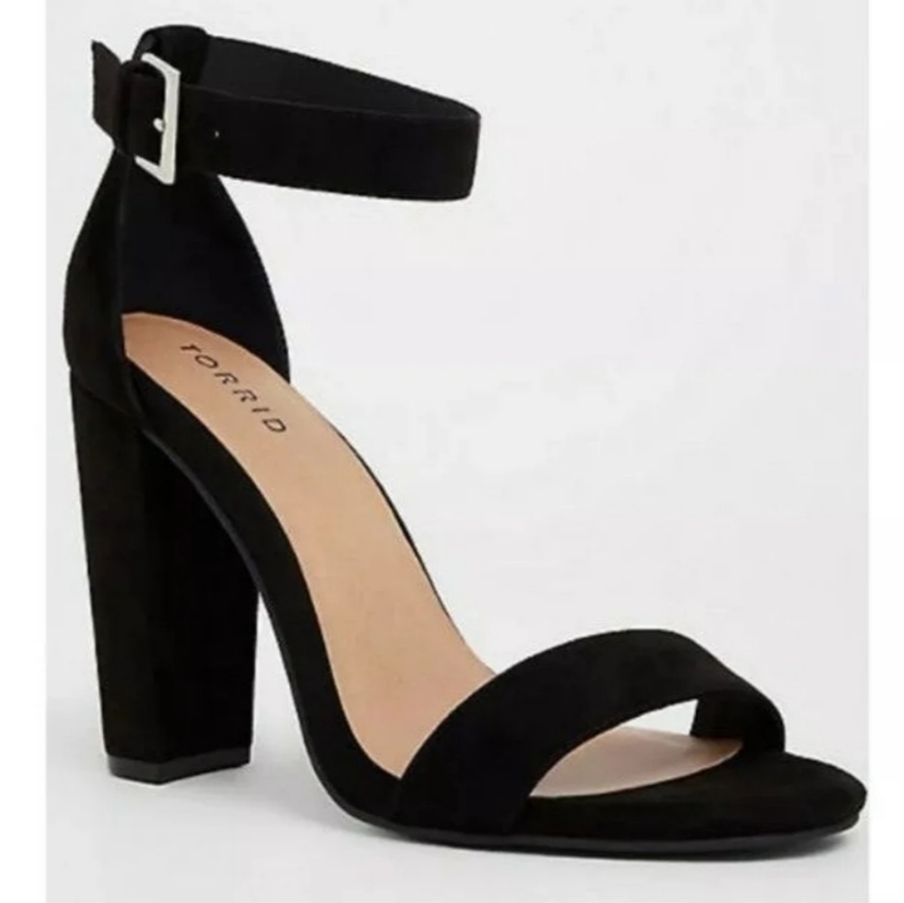 Faux Suede Ankle Strap Heels